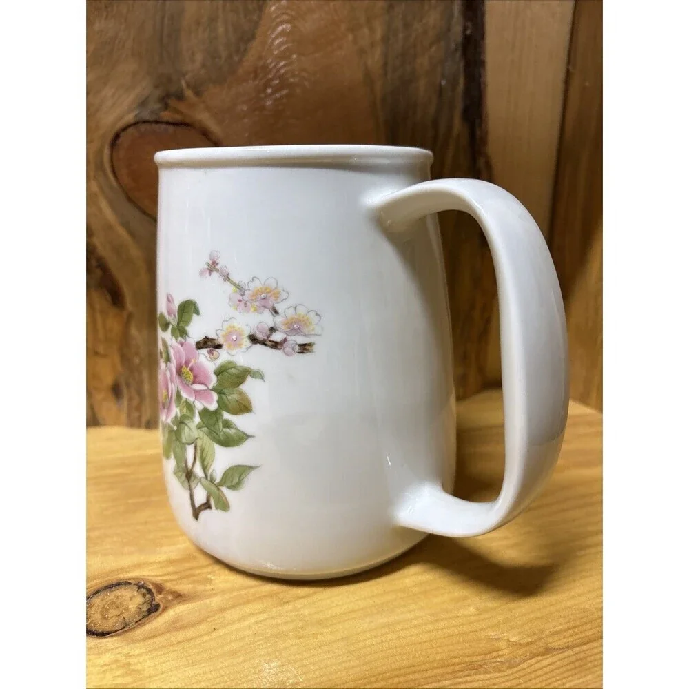 Vintage Japanese Takahashi Chinoiserie Pitcher Blue Bird & Flowers Asian EUC